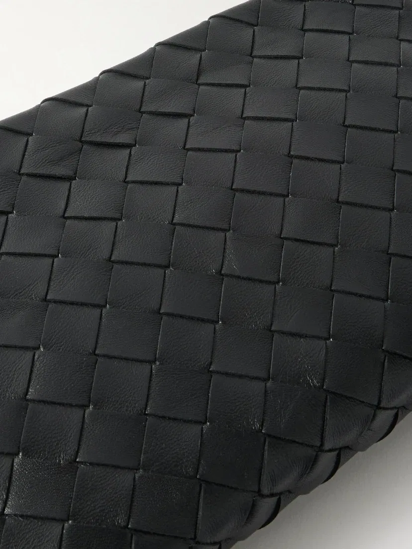 Сумка-клатч среднего размера из плетеной кожи BOTTEGA VENETA, черный — фото 4