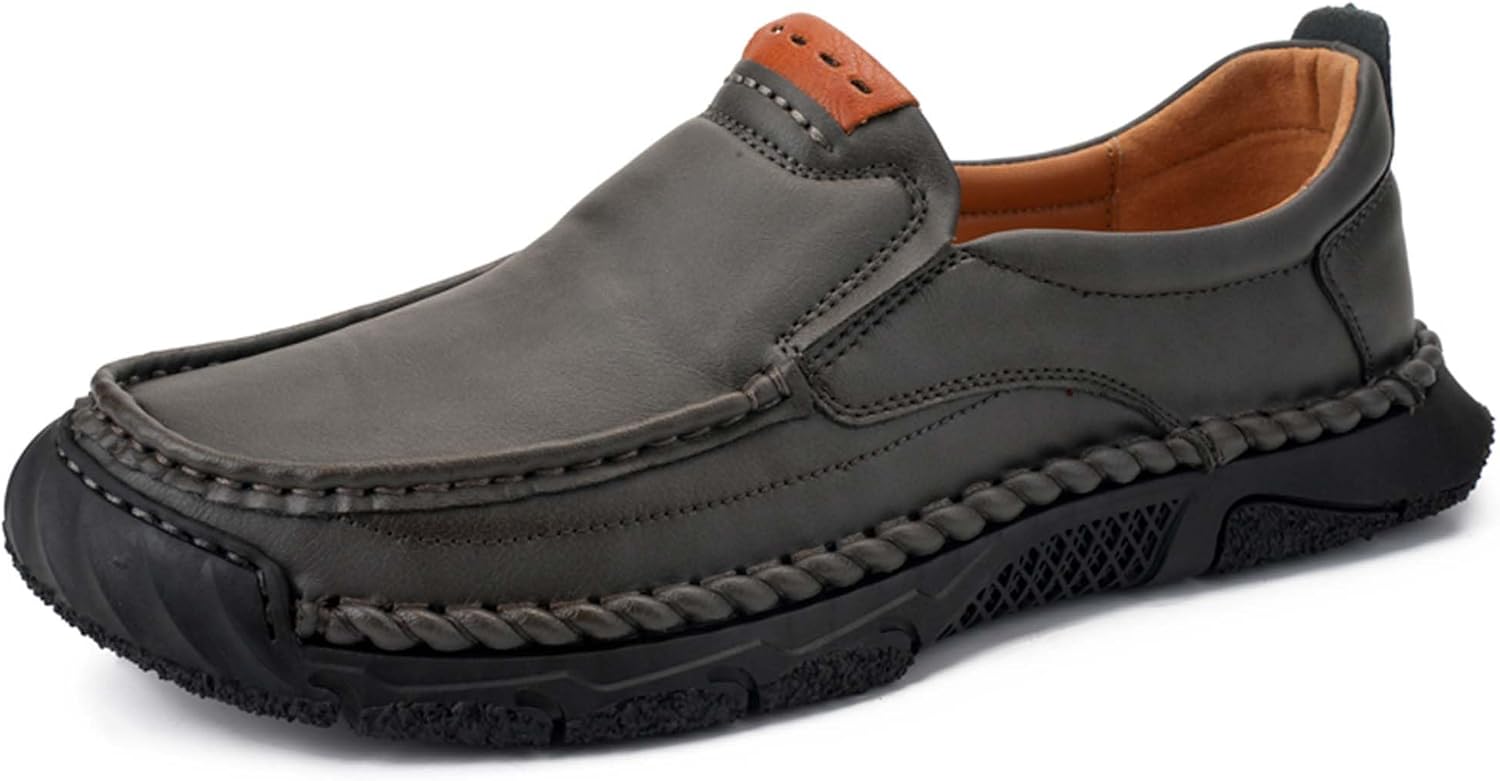 

Мужские лоферы Классические Формальные Деловые Повседневные Обувь Комфортные Кожаные Для Офиса Ходьбы Работы Вождения На Природе Кроссовки Нескользящие Мягкие Generic, серый