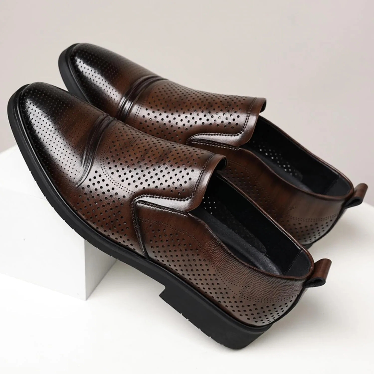Туфли броги Leather Dress Shoes, коричневый — фото 4