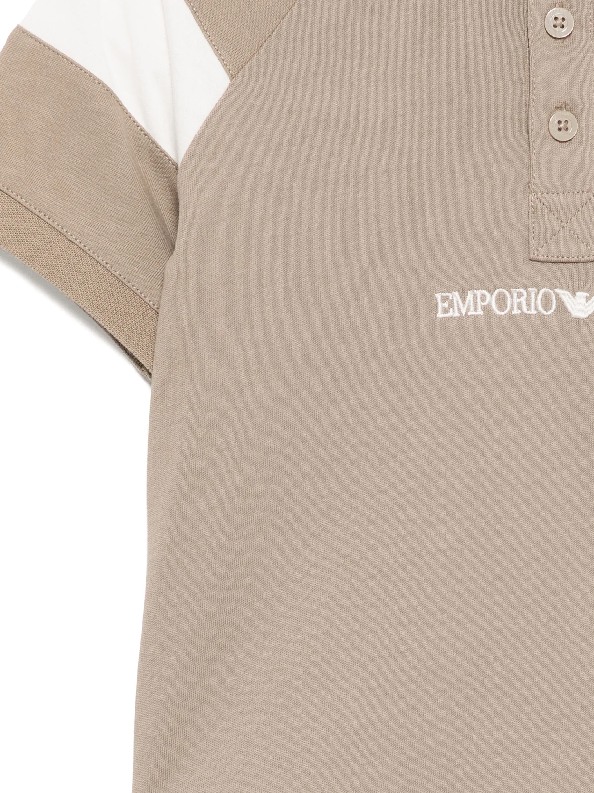 Рубашка поло с вышитым логотипом Emporio Armani Kids, коричневый — фото 3