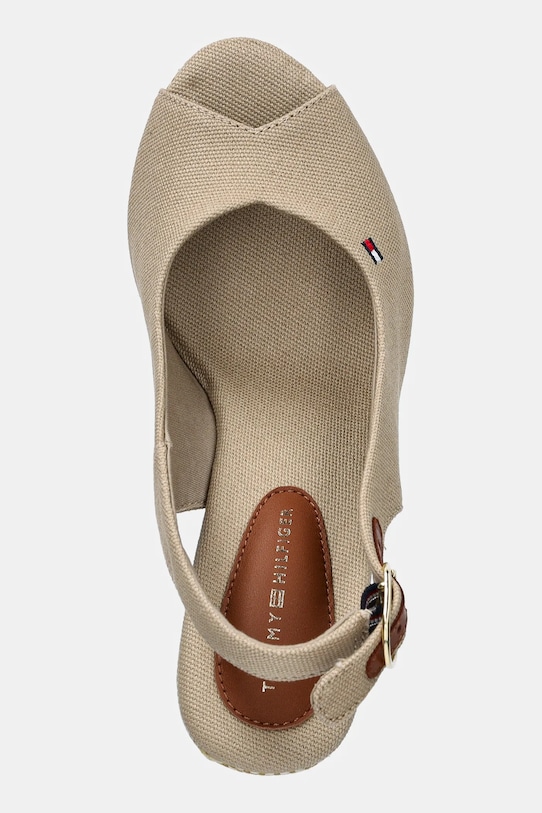 Сандалии Flag High Wedge Espadrille на ремешке Tommy Hilfiger, бежевый — фото 4