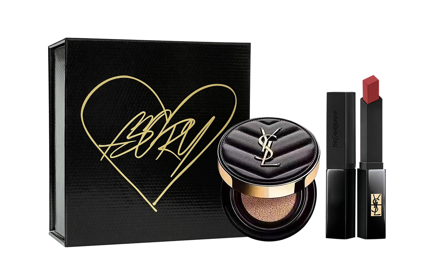 

Пробники косметики Feather для женщин SAINT LAURENT, черный leather air cushion 5g+small черный stripes 302-черный золотой box