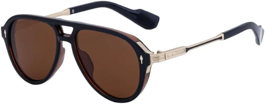 

Винтажные поляризованные солнцезащитные очки для мужчин и женщин, овальные солнцезащитные очки для вождения, защита от УФ-излучения UV400 MTZJH, C8goldbrown