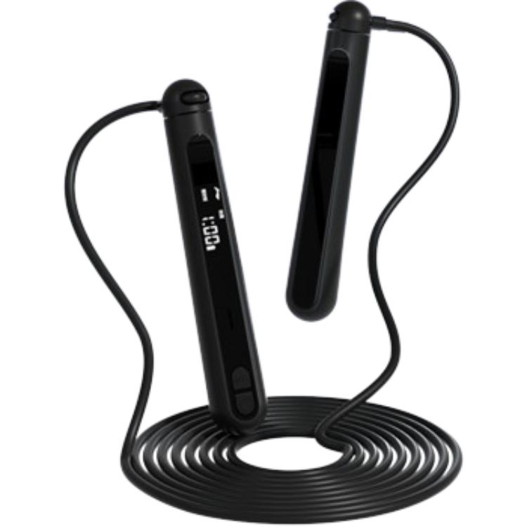 

Скакалка для фитнеса с умным счетчиком для аэробного сжигания жира материал ручки ABS PC, материал троса PVC 2,8 м LINING, черный