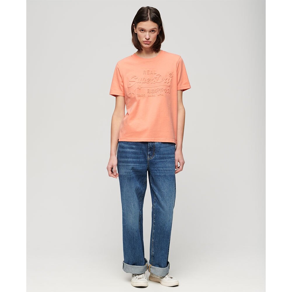 Футболка с коротким рукавом Superdry Embossed Vl Relaxed, розовый — фото 4