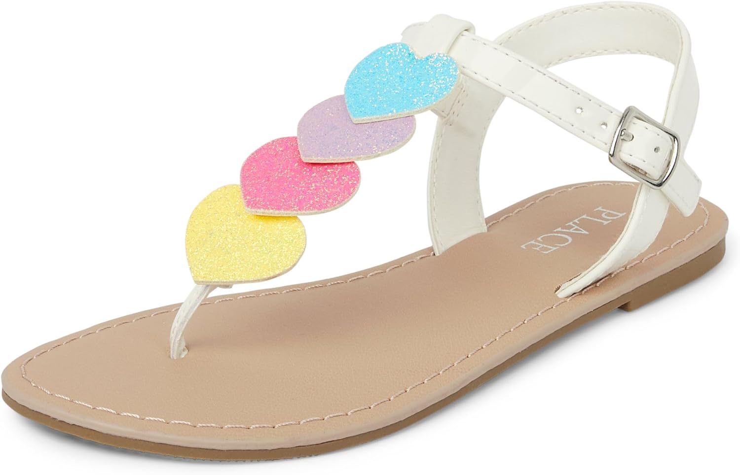 

Сандалии с Т-ремешком для девочек от The Children's Place, белый