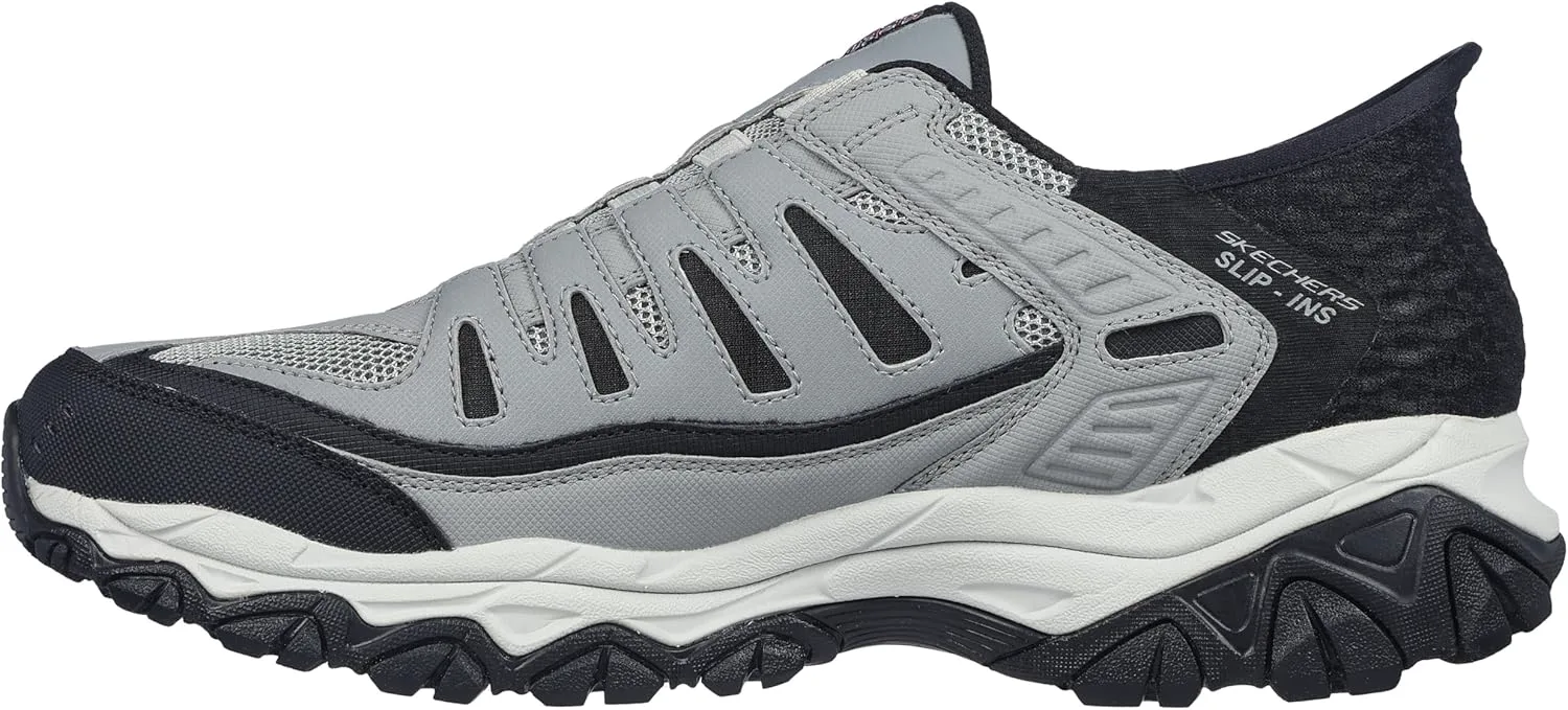 Мужские мокасины Skechers Afterburn M. Fit Ridgeburn без застежек с легким надеванием, серый/черный
