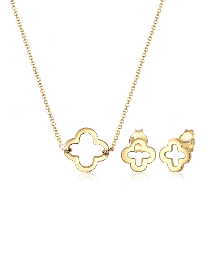 

Elli Колье Schmuckset 925 Sterling Silber Kleeblatt in Gold