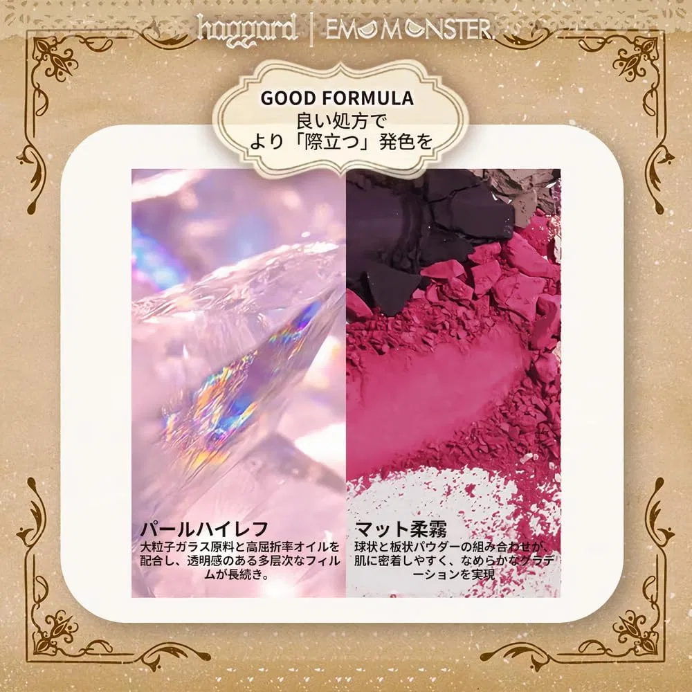 Тени для век мультиколор Shiny-X haggard EMO怪獣シリーズ, 4 цвета, #01 EMOパレット — фото 4