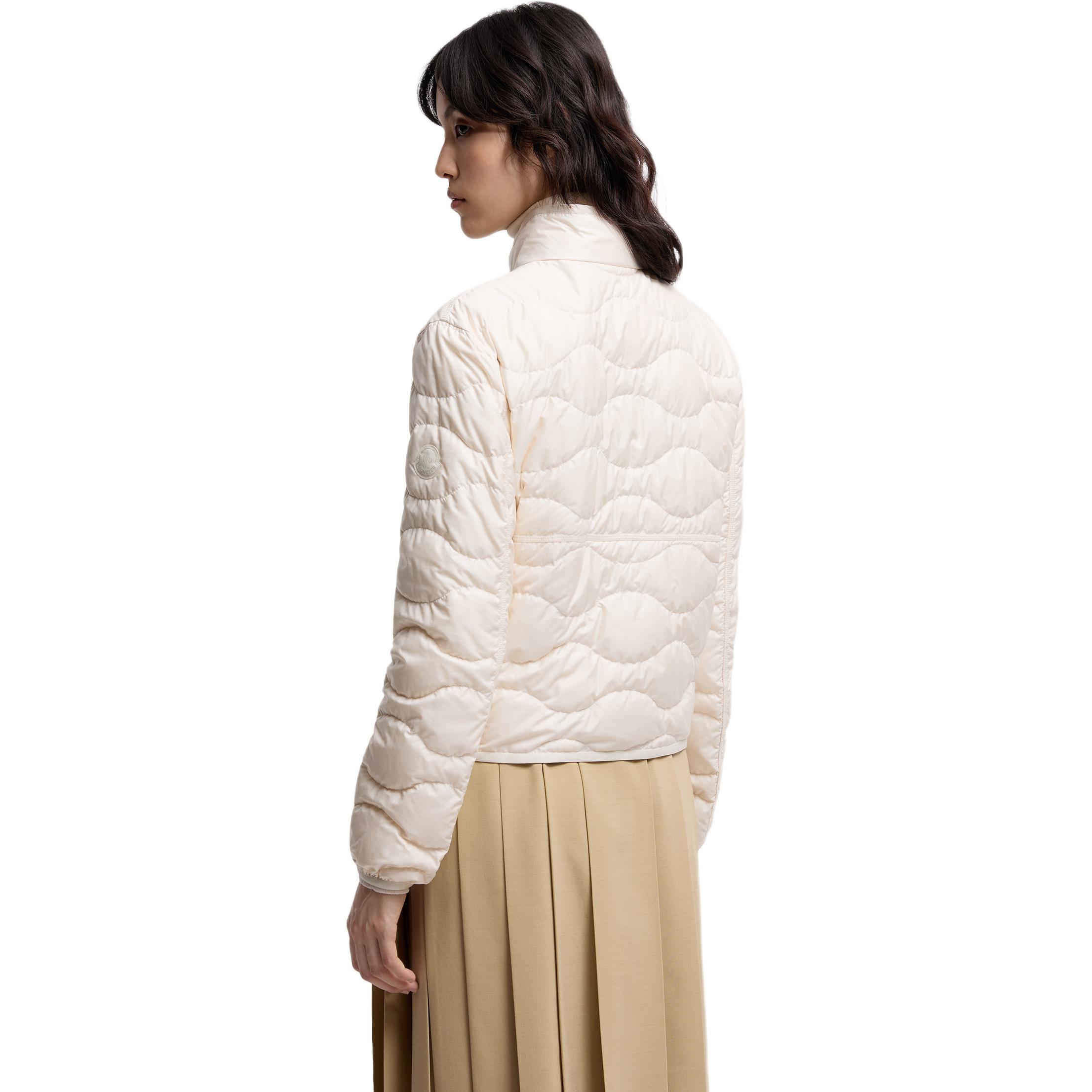 Стеганая куртка на молнии Moncler, слоновая кость — фото 4