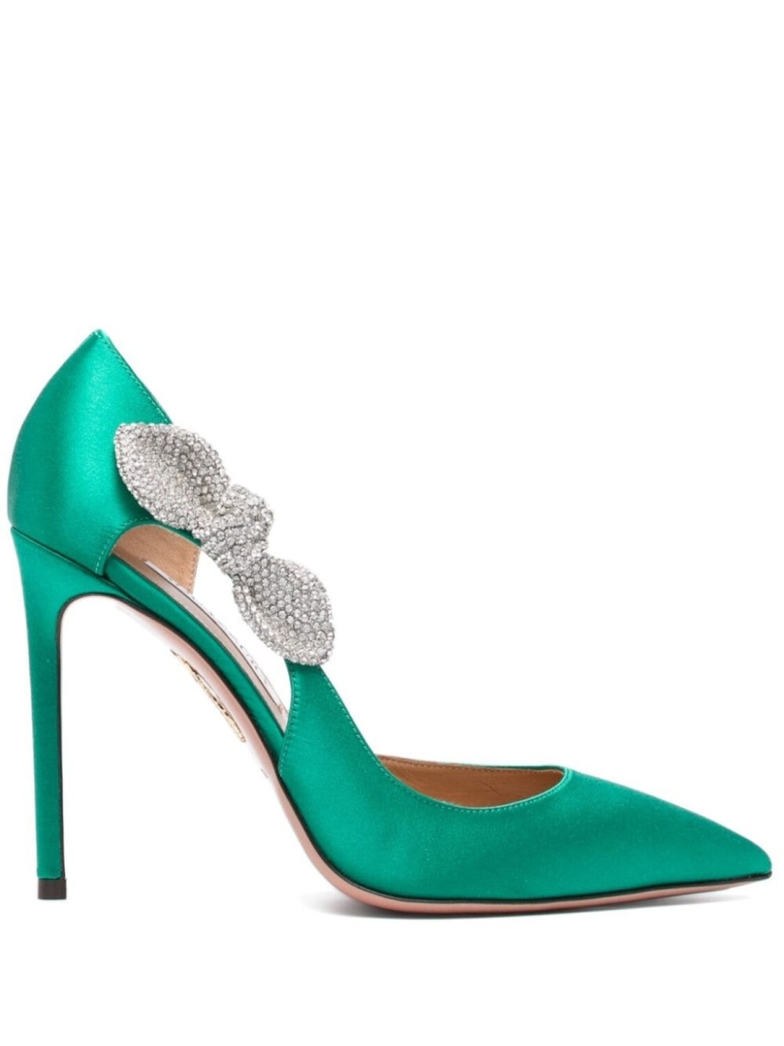 

Aquazzura туфли Very Bow Tie Crystal 105, зеленый