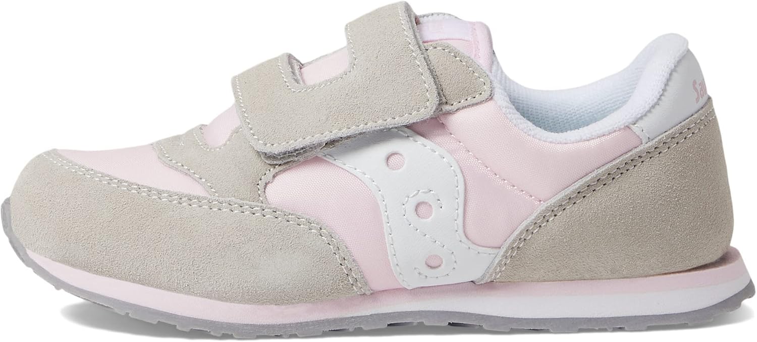 Детские кроссовки Saucony Baby Jazz на липучках, белый/розовый/серый — фото 4