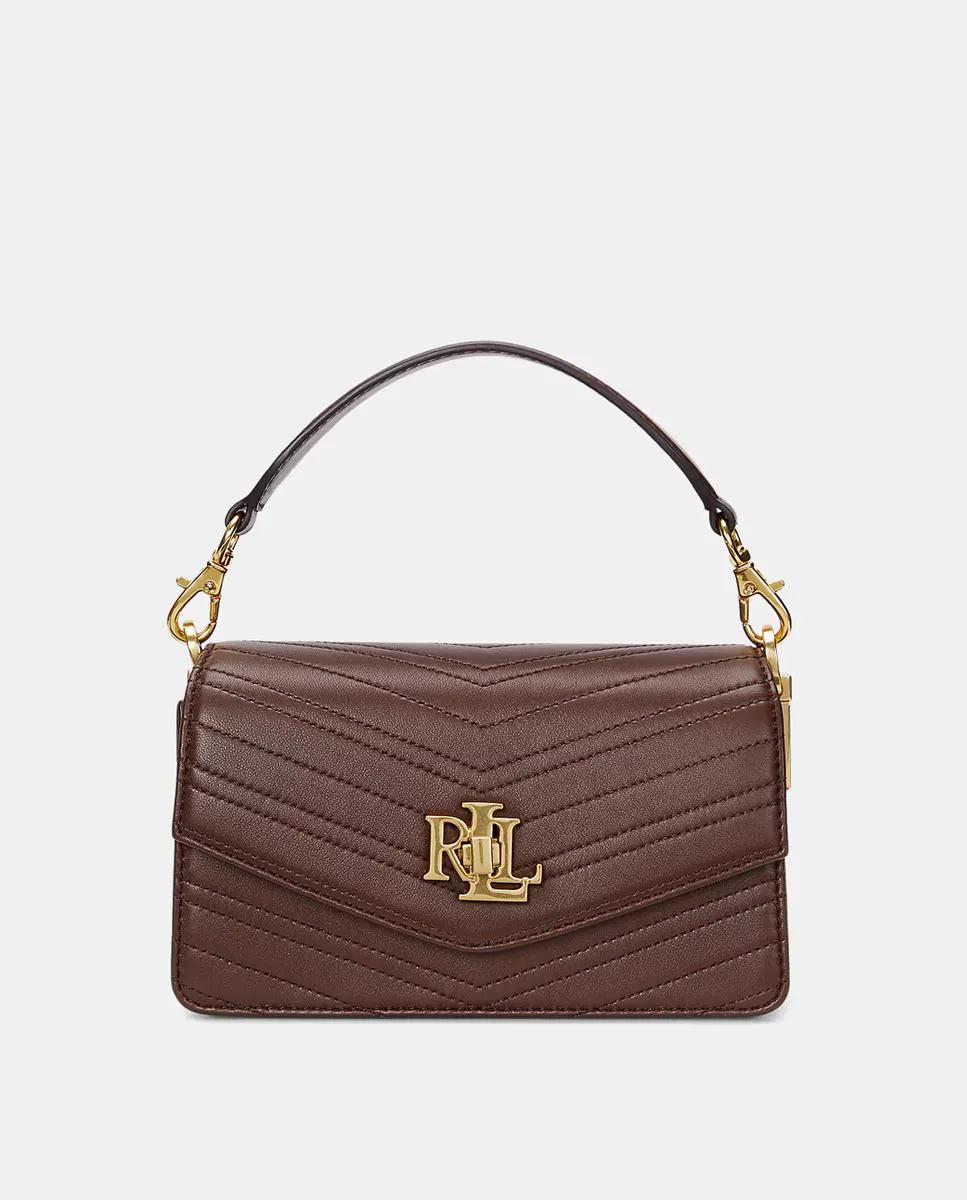 

Маленькая стеганая сумка через плечо Tayler Lauren Ralph Lauren, темно-коричневый