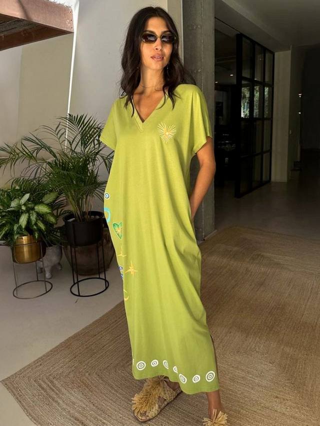 

Футболка-платье миди из хлопка с принтом Charms Never Fully Dressed