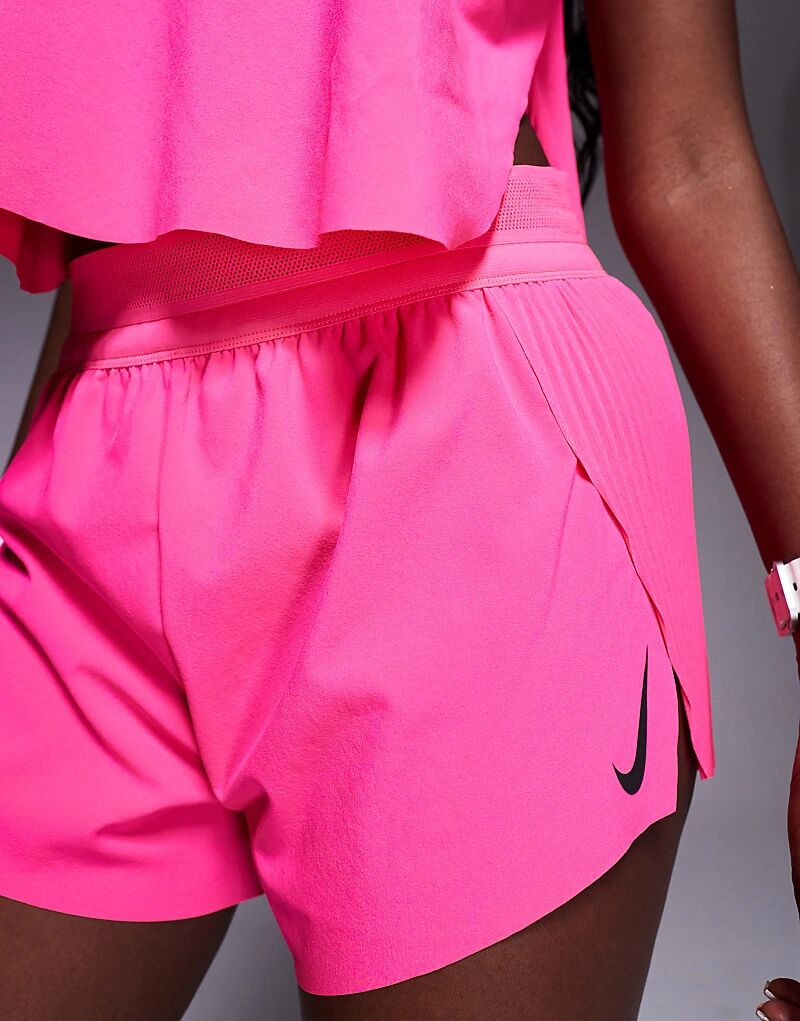 Шорты Nike Running Aeroswift Dri-FIT плиссе со средней посадкой, розового цвета — фото 3