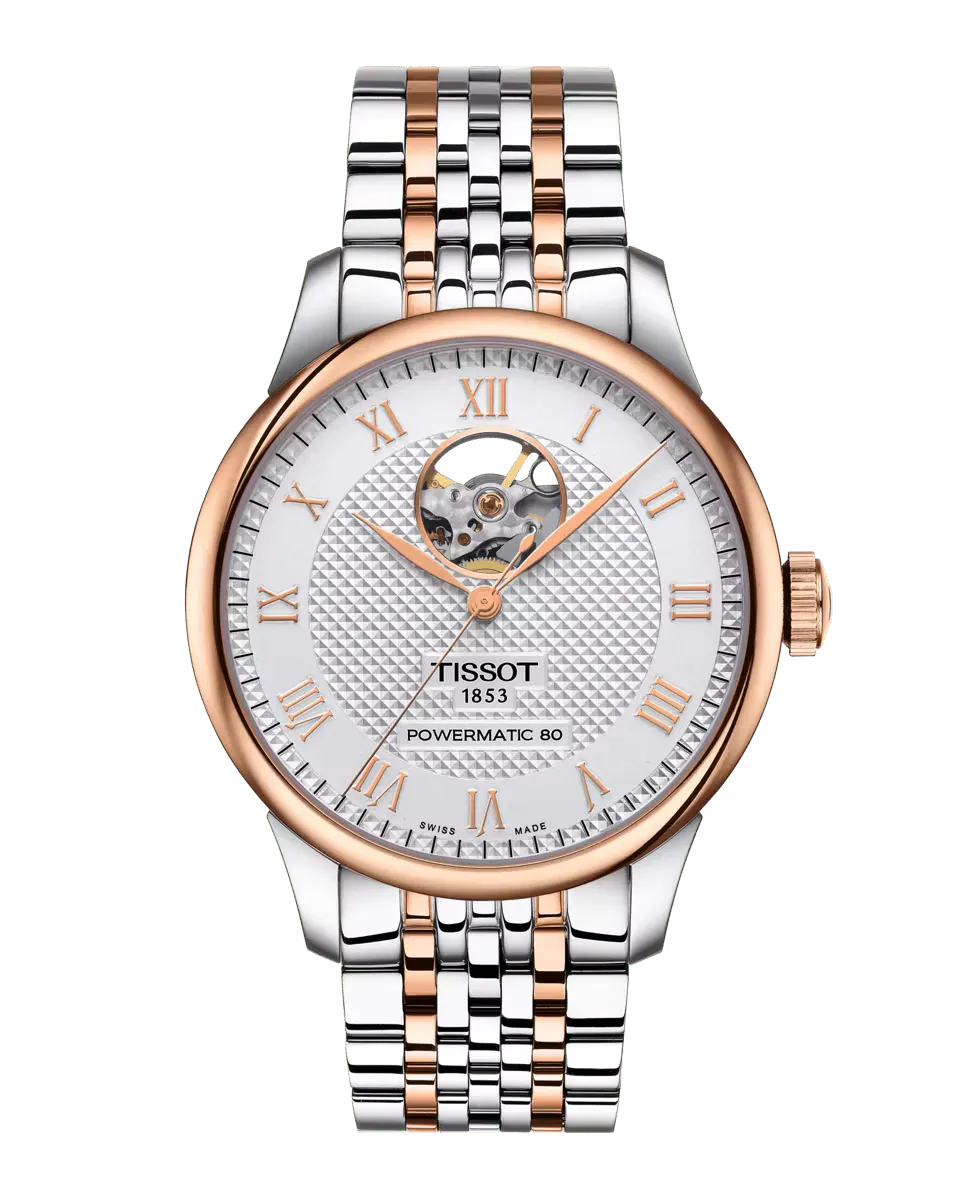 

Мужские часы коллекции Le Locle автоматические двухцветная сталь Tissot, розовый