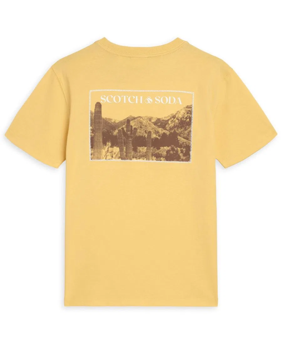Детская футболка с коротким рукавом и графическим принтом, размер 8-16 Scotch & Soda, желтый — фото 2