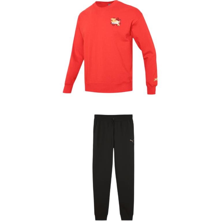 

Спортивный костюм мужской комплект топ+черные брюки PUMA, красный/черный