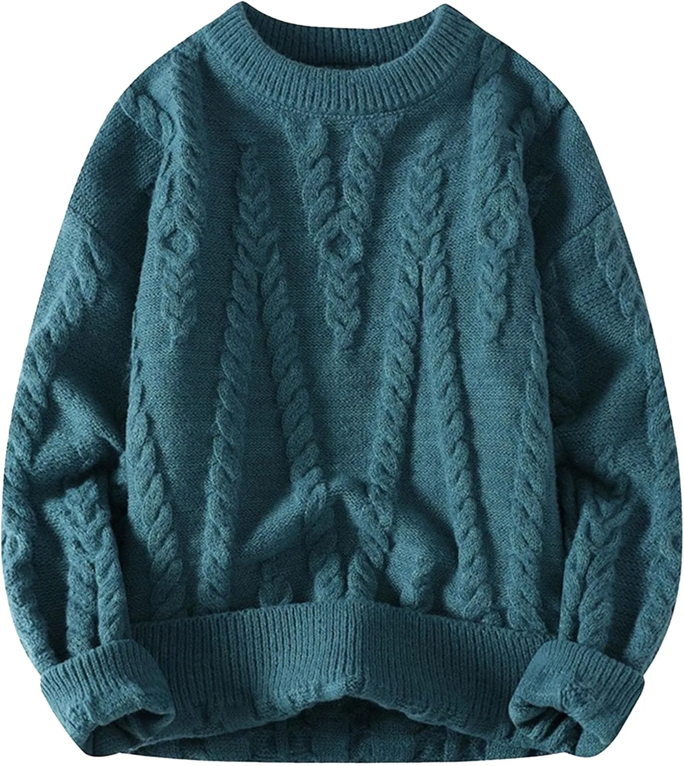 

Мужской свитер с цветными блоками и косой вязкой Maiyifu-GJ