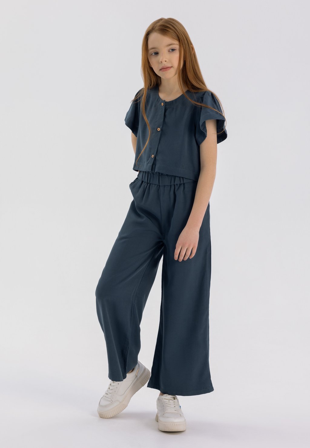 

Брюки FRILL SLEEVE WIDE LEG SET MINOTI, синий