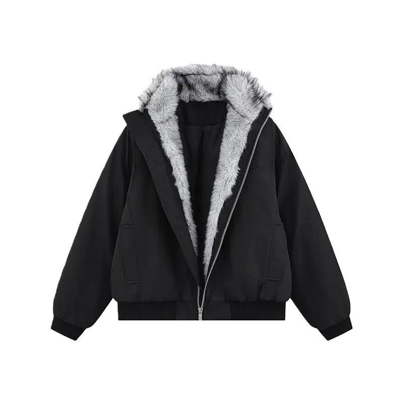 

Пуховик Unisex с меховым воротником утепленный VanCamel, черный[thickened 3.0]