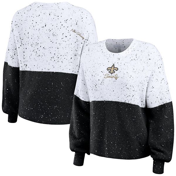 

Женский бело-черный свитшот New Orleans Saints с цветными блоками Wear By Erin Andrews