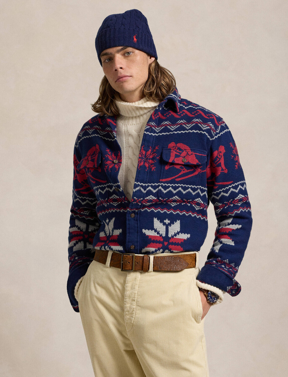 

Рубашка POLO RALPH LAUREN Classic fit, темно-синий