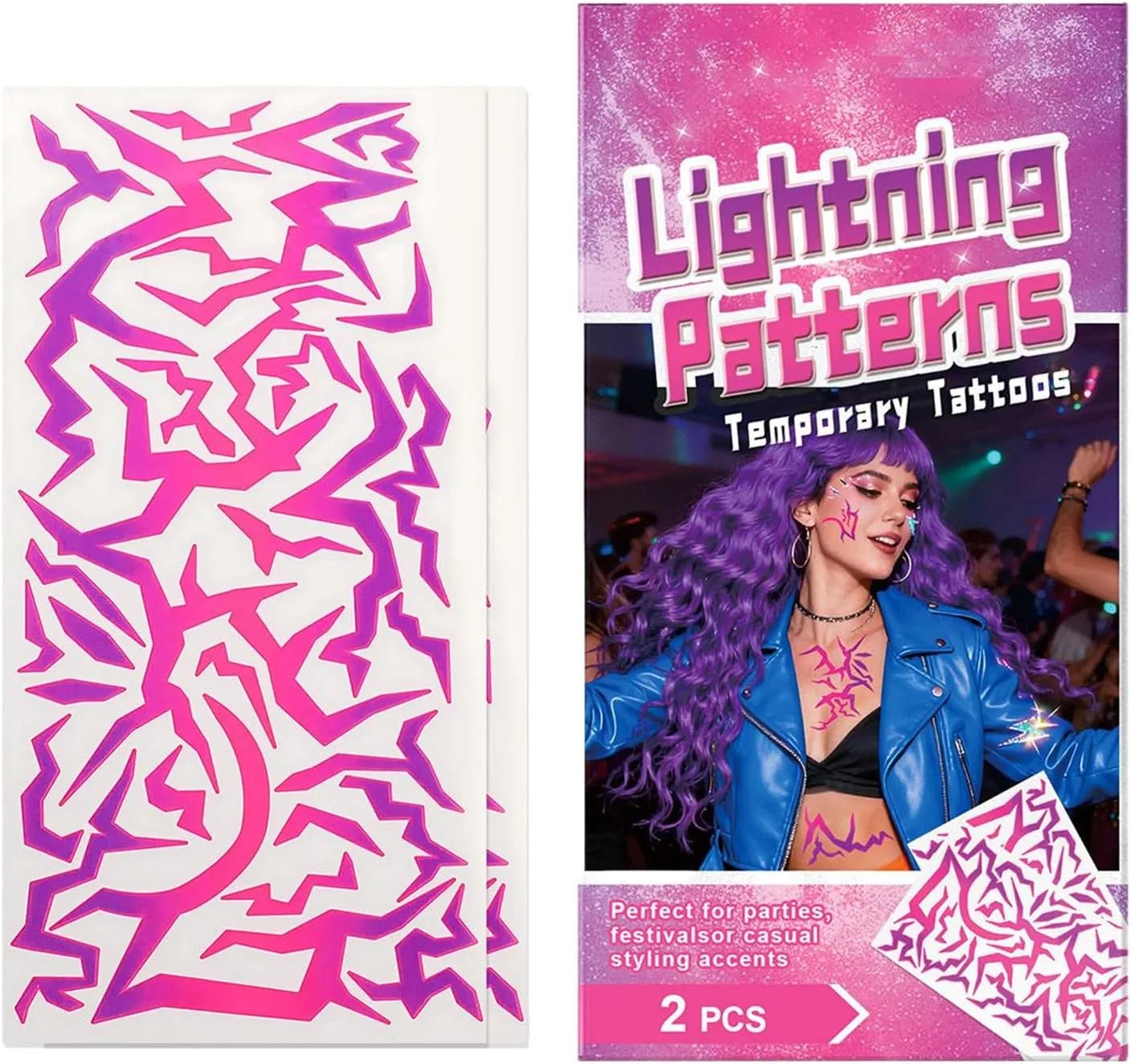Наклейки для лица UV Glow, 1 шт