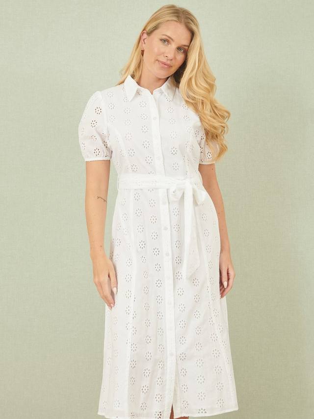 

Платье -рубашка broderie anglaise Yumi, белый