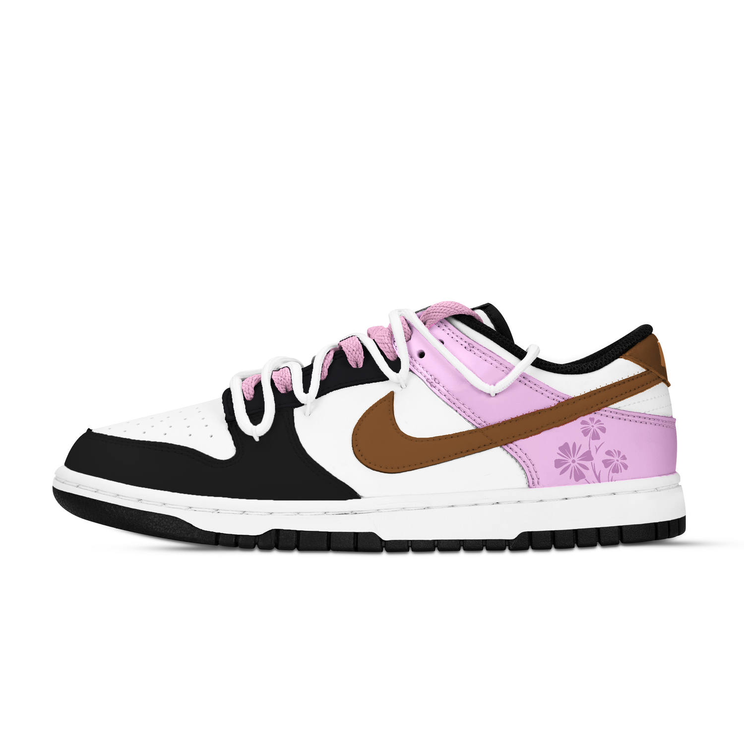 

Кроссовки для скейтбординга dunk flower fallen leaves shadow, устойчивые к истиранию, низкие, унисекс, черный белый розовый Nike, розовый