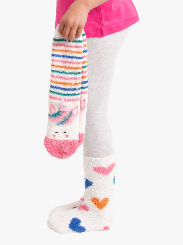 Детские уютные носочки-тапочки Toasties totes, Pack of 2, Unicorn / Hearts — фото 2