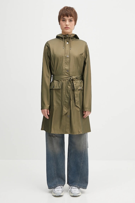 

Куртка Curve Long Jacket W1 Rains, зеленый