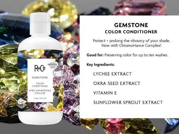 Набор шампуня и кондиционера r+co gemstone color для защиты цвета, увлажнения и блеска, 250 мл 251 мл (2 шт.) — фото 3