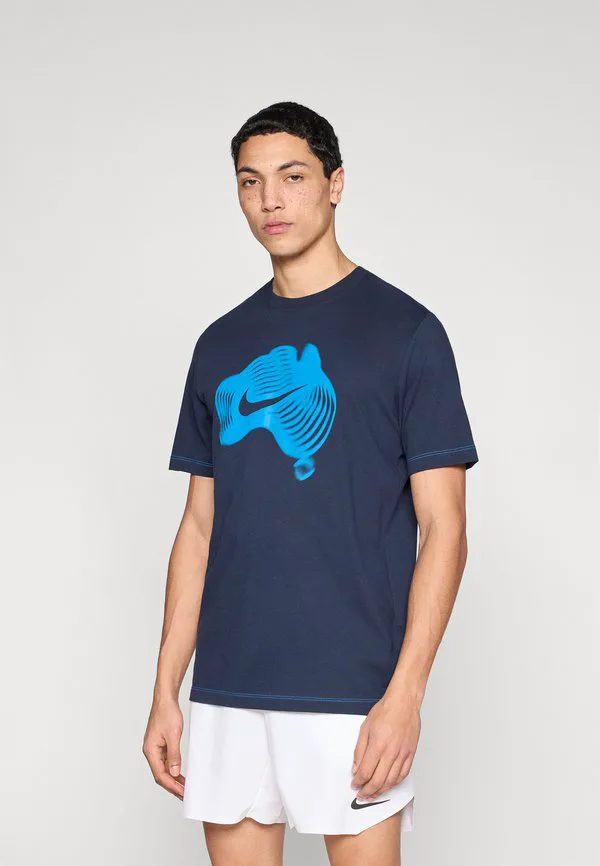 Футболка nikecourt, открытая спортивная футболка Nike Performance, Dark Obsidian/Photo Blue