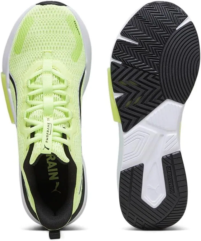 Мужские футбольные бутсы PUMA Pwrframe Tr 2, размер 11, цвет черный, желтый, белый — фото 2