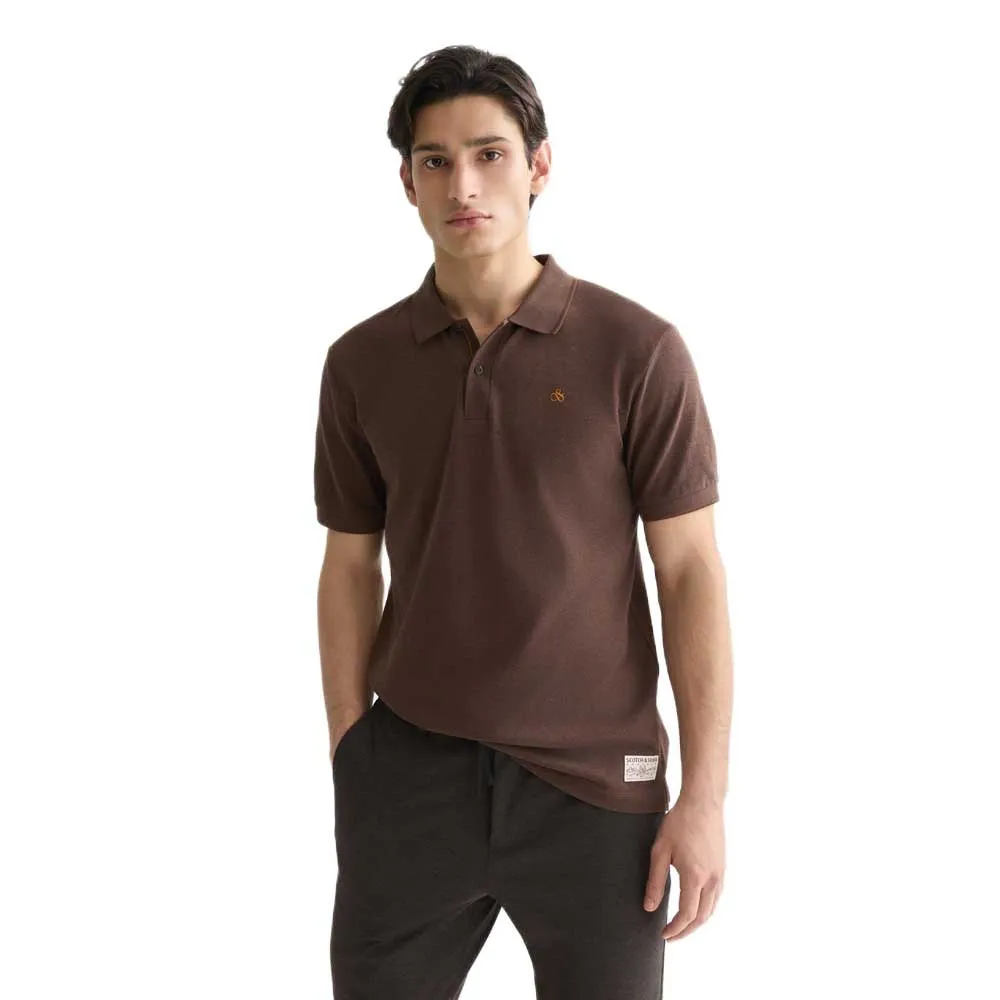 

Поло Scotch & Soda 182270, стандартный крой, с коротким рукавом, коричневый