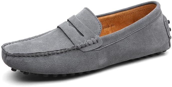 

Мужские повседневные замшевые лоферы, обувь в стиле мокасин с удобной посадкой, мягкий верх, легкие, подходят для ежедневных прогулок, вождения и т.д Zestrelax, серый