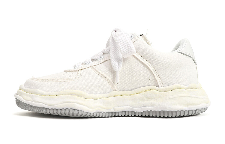 Maison Wayne OG Sole Washed Canvas Low White Mihara Yasuhiro