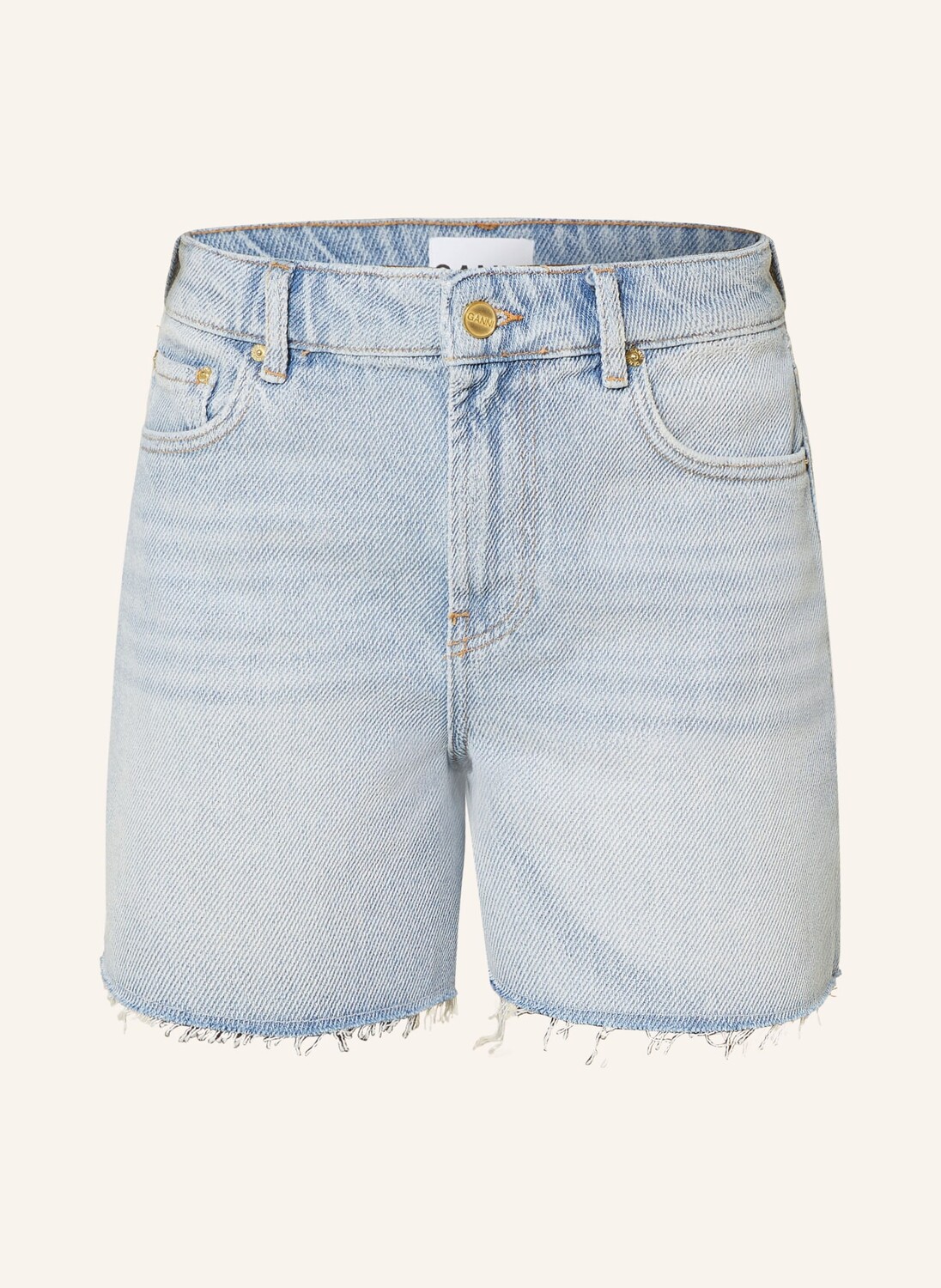 

Джинсовые шорты GANNI, цвет 091 TINT WASH