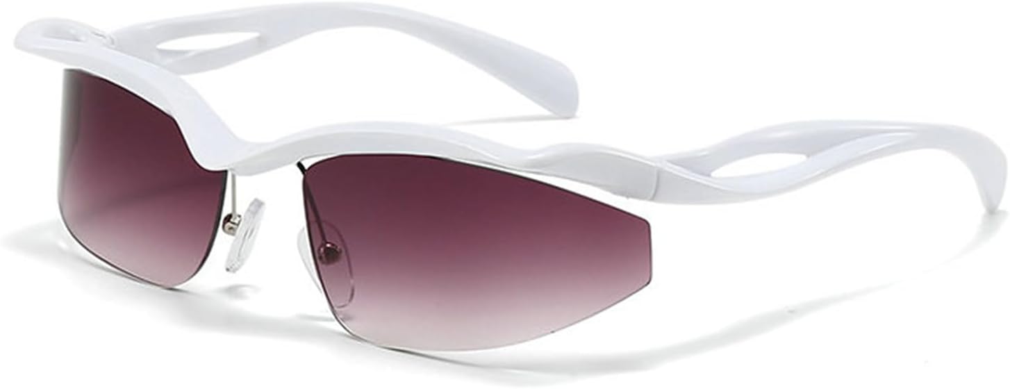 

Солнцезащитные очки Willochra Punk для женщин, модель 2024, роскошные солнцезащитные очки с обтекаемой формой, спортивные, полуободковые, с защитой от УФ-излучения UV400, C2