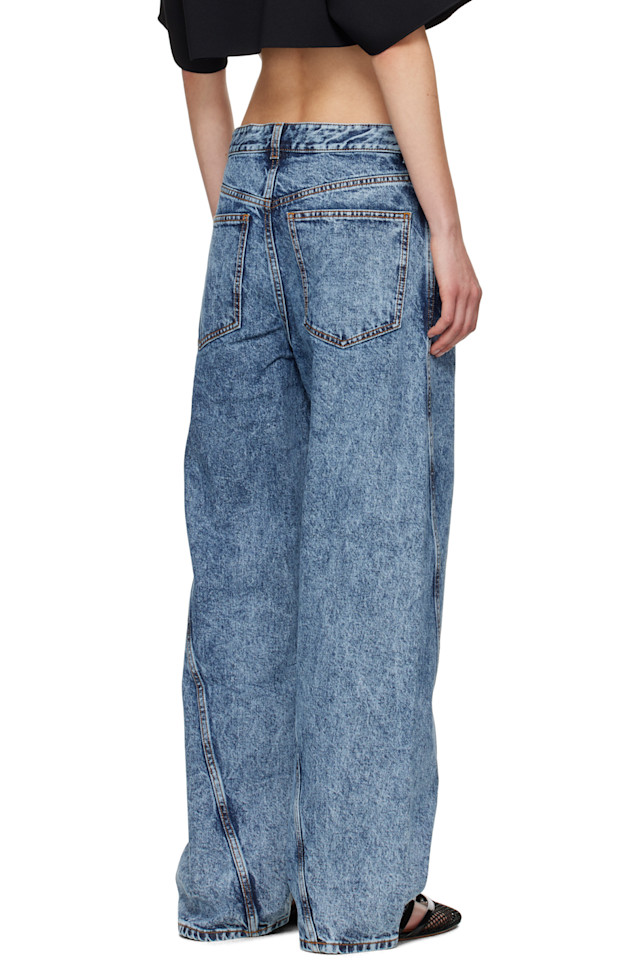 Джинсы с закрученным кроем Alaïa, цвет bleu neige — фото 3