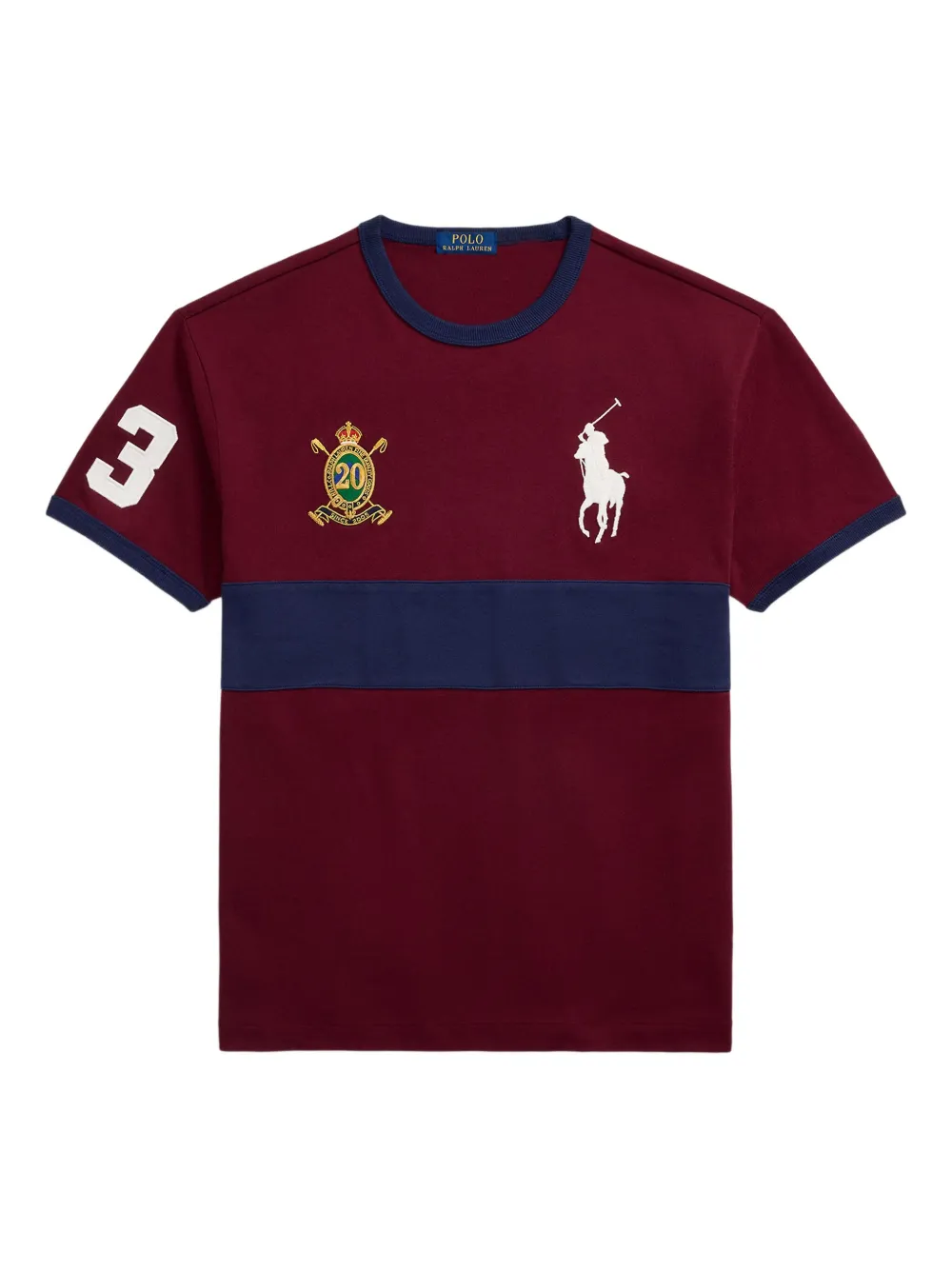 

Футболка с нашивками и цветными блоками POLO RALPH LAUREN, красный