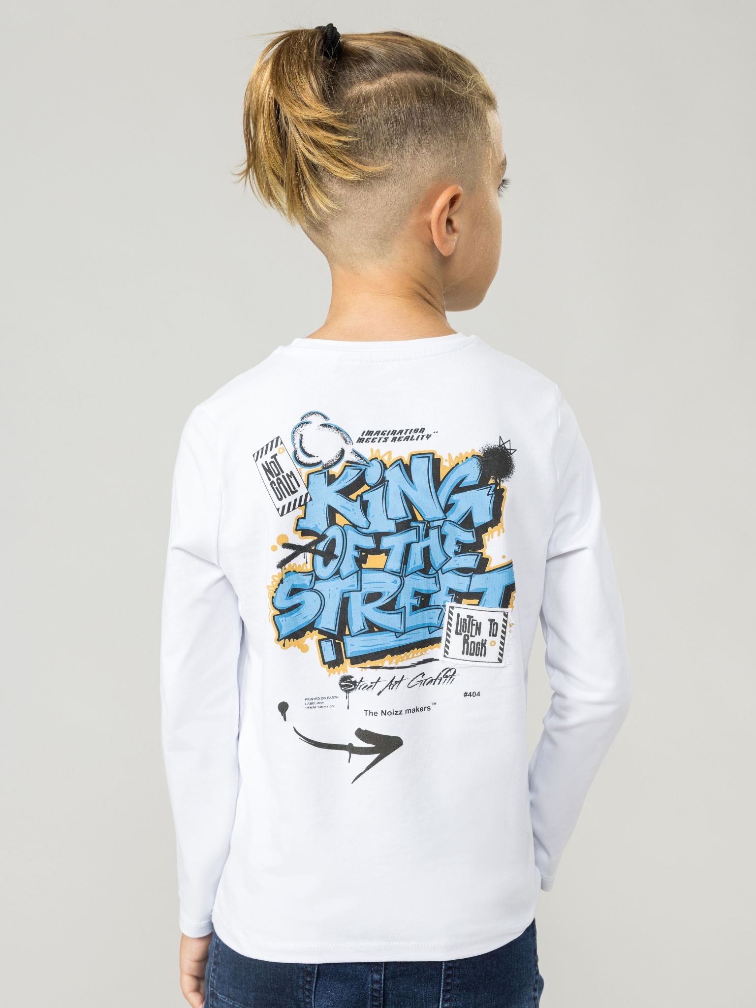 

КОРОЛЬ УЛИЦ ФУТБОЛКА С ДЛИННЫМ РУКАВОМ Noizz, белый