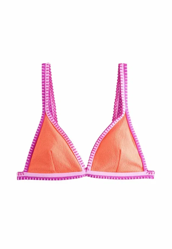 Топ-бикини треугольный Regular fit Next, textured green pink whipstitch, текстурированный зелёно-розовый с плетёным швом