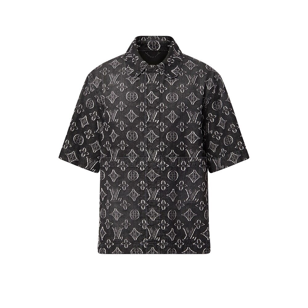 

Рубашка из шамбре с короткими рукавами и монограммой Louis Vuitton, черный