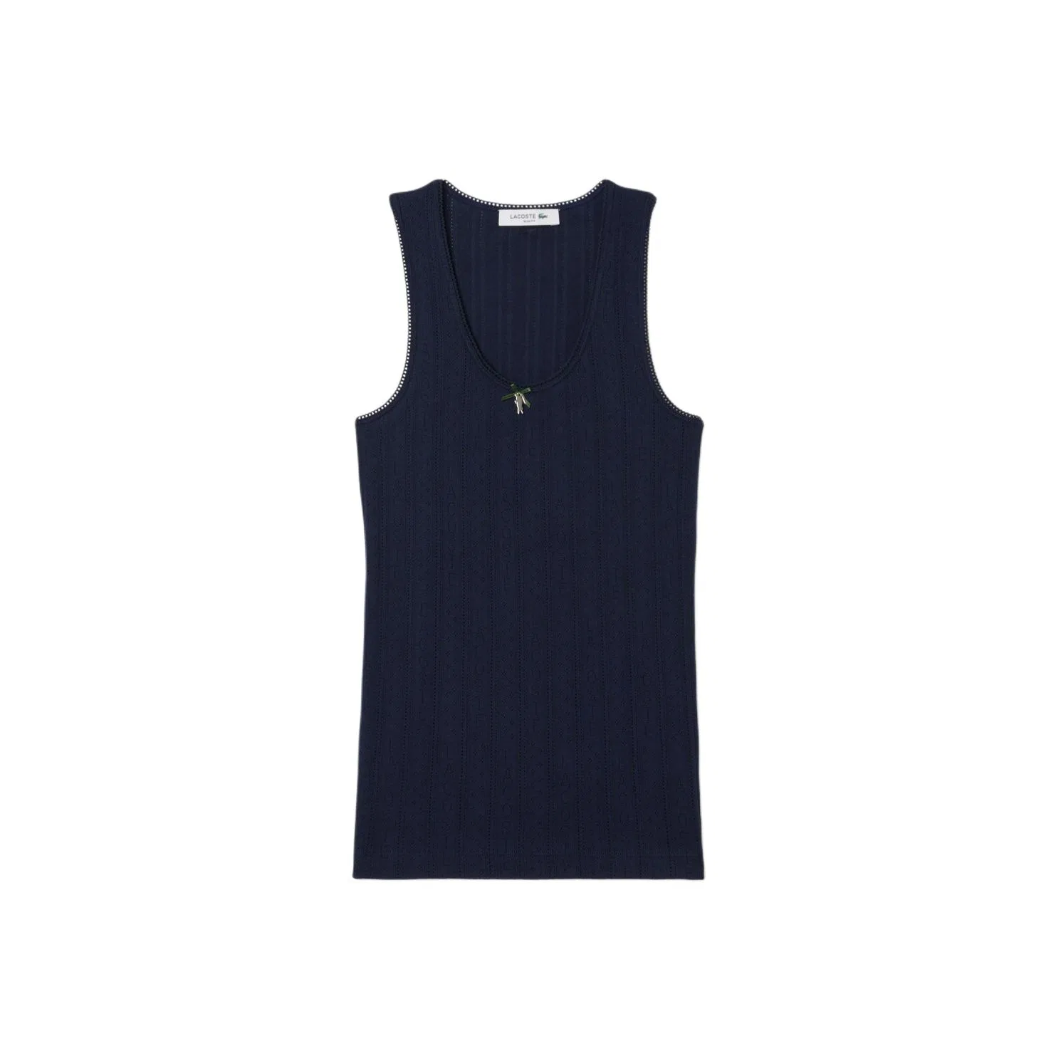 Топ женский LACOSTE Marine Blue/166, с U-образным вырезом, прямой крой