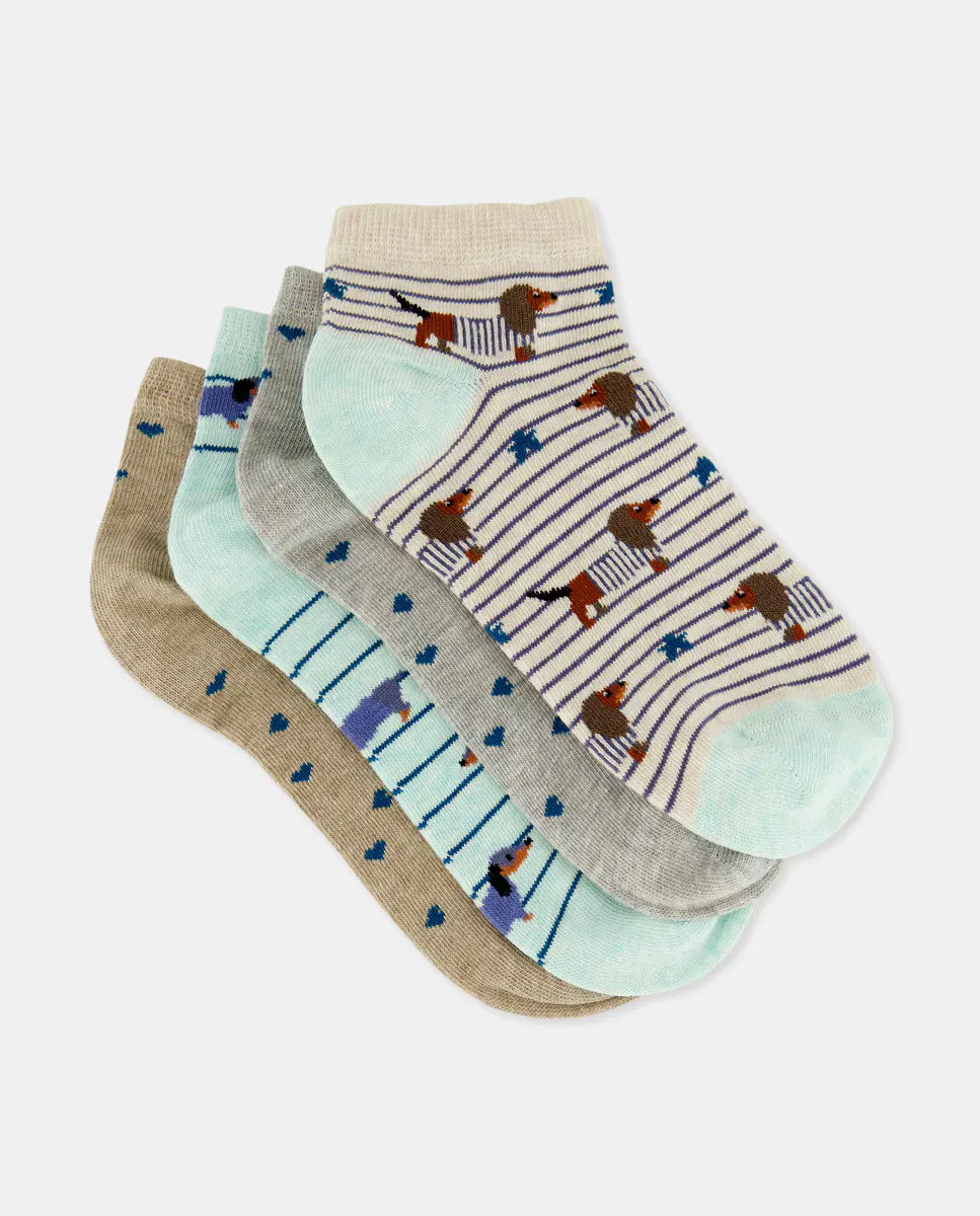 

Упаковка из 4 женских носков Teckles Easy Wear, черный