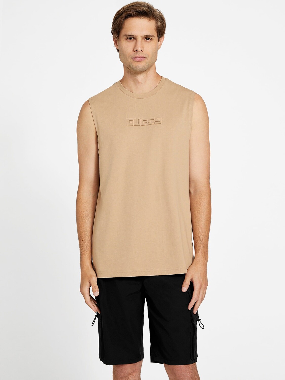 

Майка с логотипом Morris Guess Factory, цвет Toasted Taupe