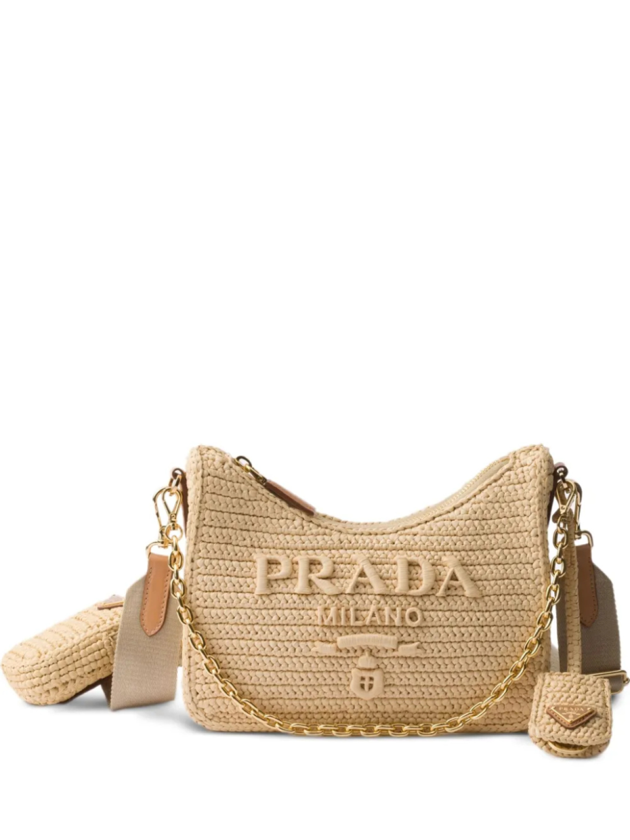 

Сумка крючком Prada Re-Edition 2005, нейтральный