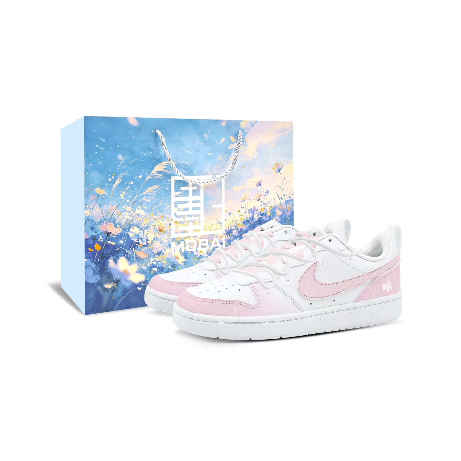Детские кеды Nike Court Borough Butterfly Whisper розовые